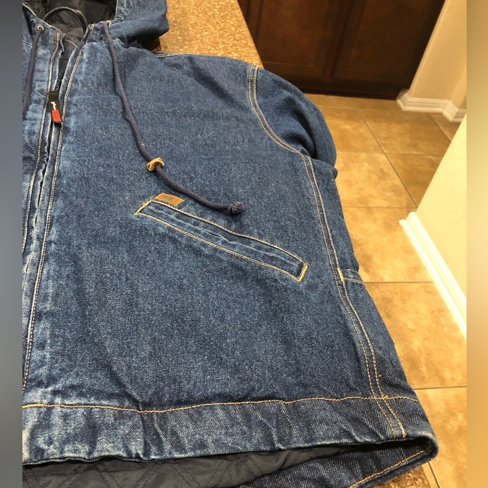 Wrangler Riggs Workwear Denim Hooded Jacket XL - Picture 7 of 9